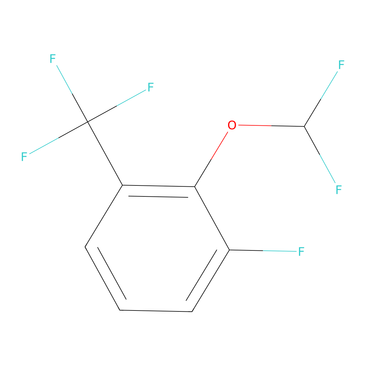 2-Difluoromethoxy-3-fluorobenzotrifluoride molecular structure, CAS 1803848-15-8