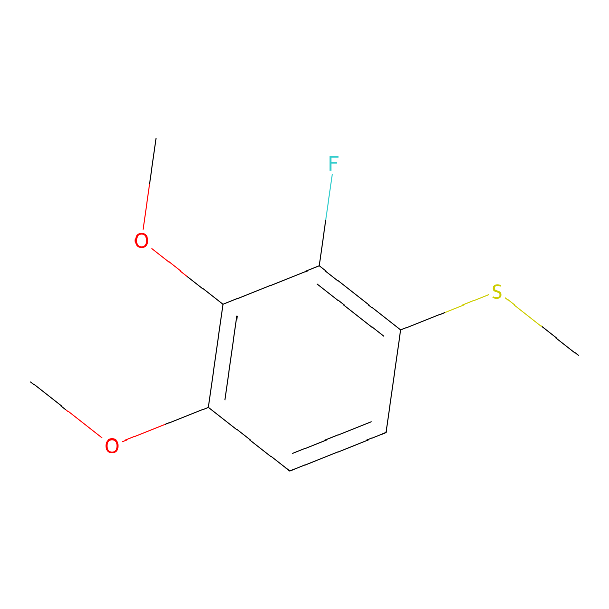 (2-Fluoro-3,4-dimethoxyphenyl)(methyl)sulfane molecular structure, CAS 1803849-02-6
