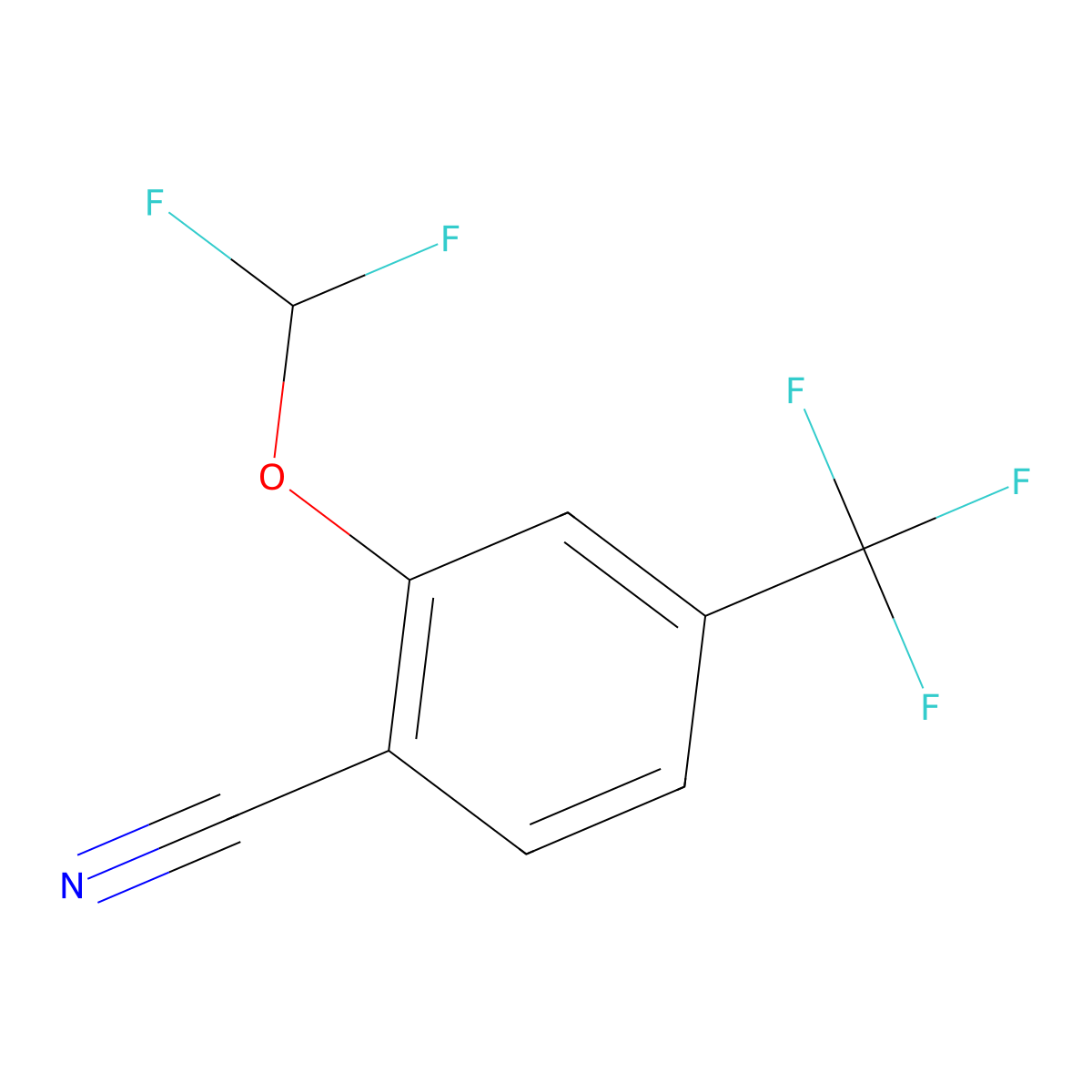 2-Difluoromethoxy-4-(trifluoromethyl)benzonitrile molecular structure, CAS 1803850-79-4