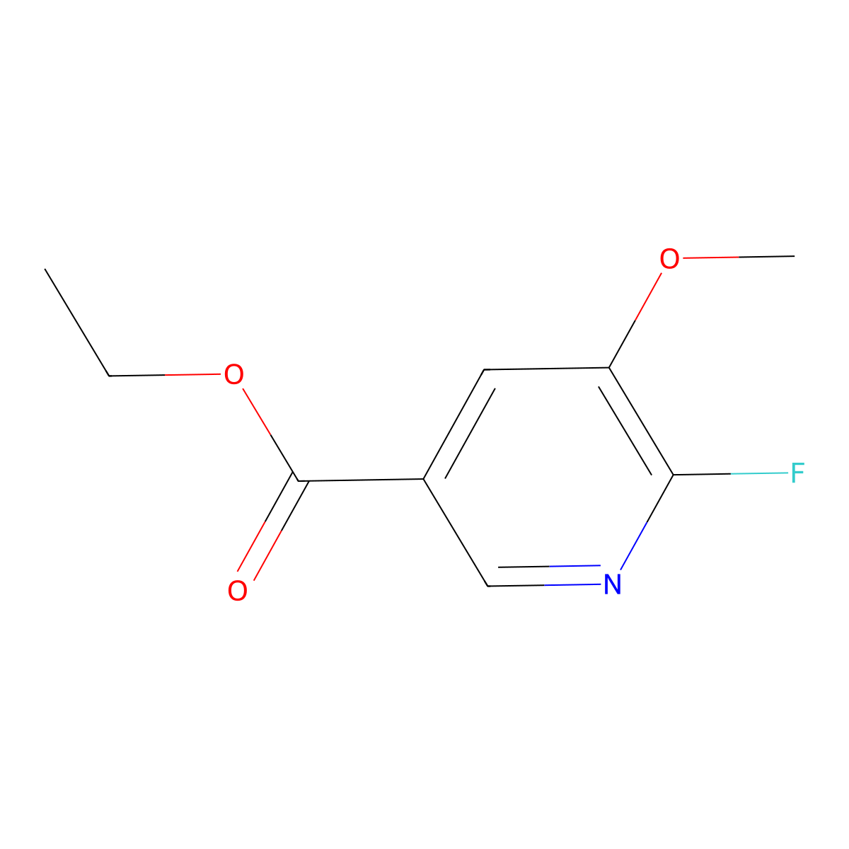 Ethyl 6-fluoro-5-methoxynicotinate molecular structure, CAS 1803851-75-3