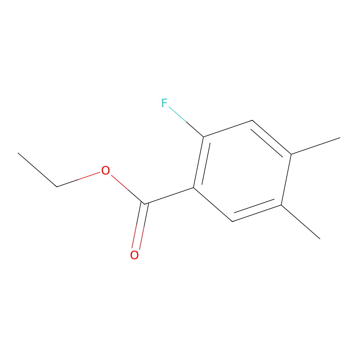 Ethyl 2-fluoro-4,5-dimethylbenzoate molecular structure, CAS 1803852-40-5