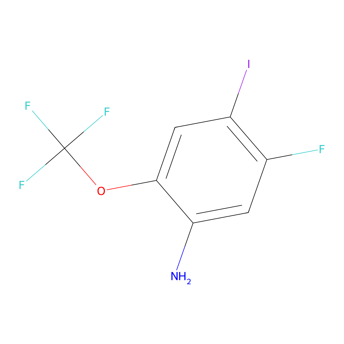 5-Fluoro-4-iodo-2-(trifluoromethoxy)aniline molecular structure, CAS 1803852-68-7