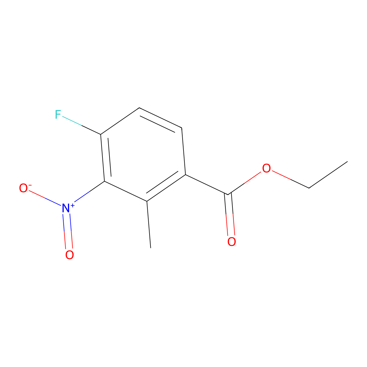 Ethyl 4-fluoro-2-methyl-3-nitrobenzoate molecular structure, CAS 1803852-69-8