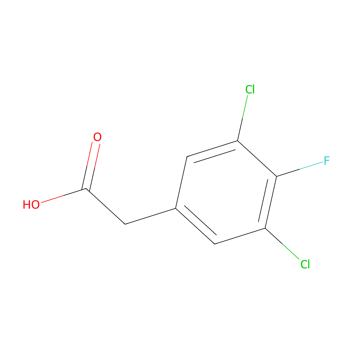 3,5-Dichloro-4-fluorophenylacetic acid molecular structure, CAS 1803854-61-6