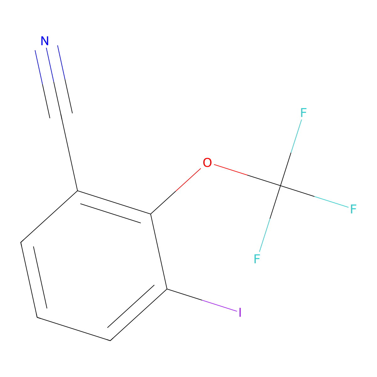 3-Iodo-2-(trifluoromethoxy)benzonitrile molecular structure, CAS 1803856-02-1