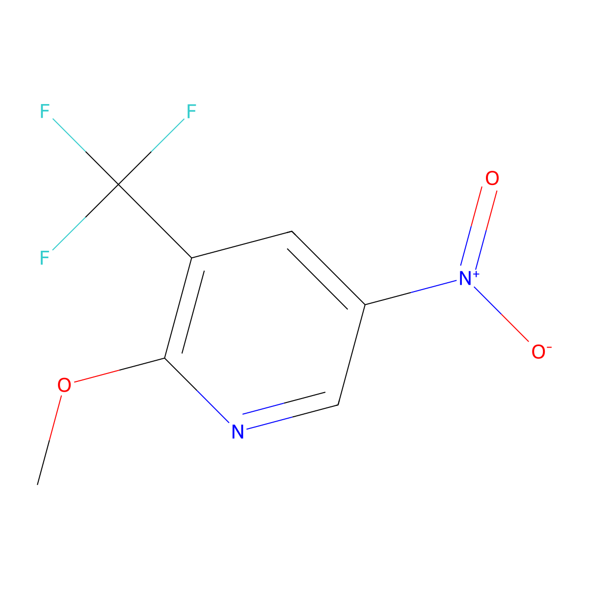 2-Methoxy-5-nitro-3-(trifluoromethyl)pyridine molecular structure, CAS 1803857-10-4