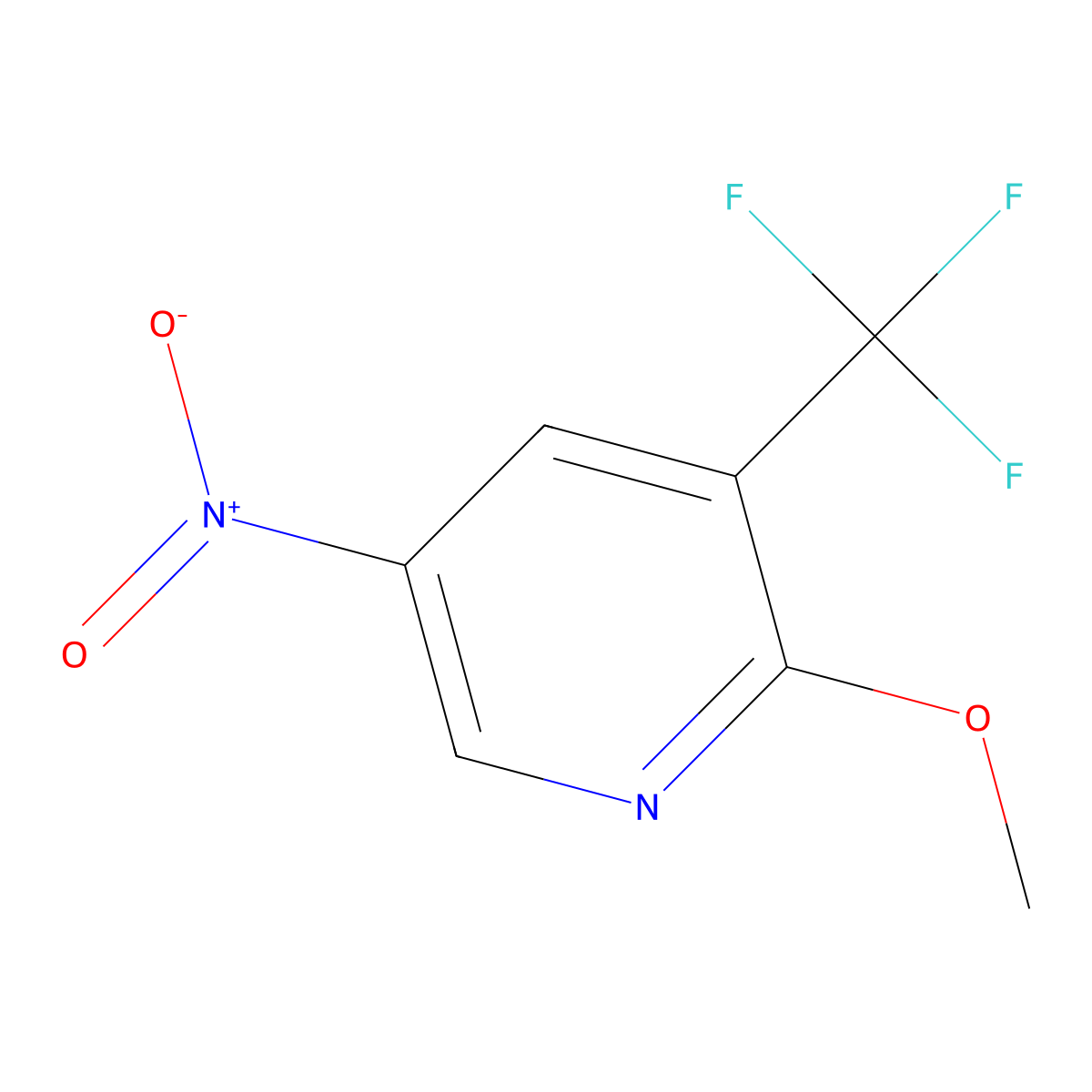 2-Methoxy-5-nitro-3-(trifluoromethyl)pyridine molecular structure, CAS 1803857-10-4