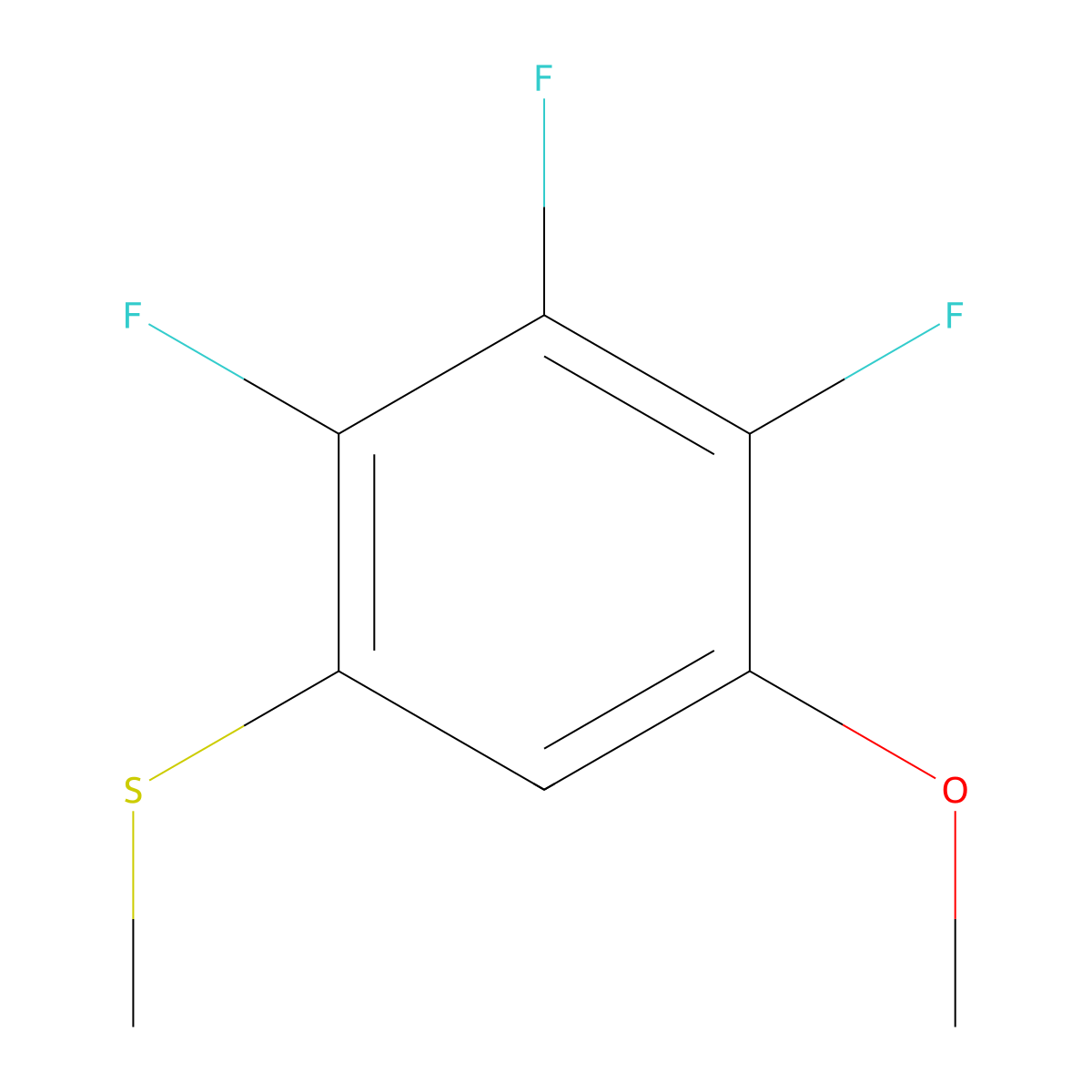 Methyl(2,3,4-trifluoro-5-methoxyphenyl)sulfane molecular structure, CAS 1803859-22-4