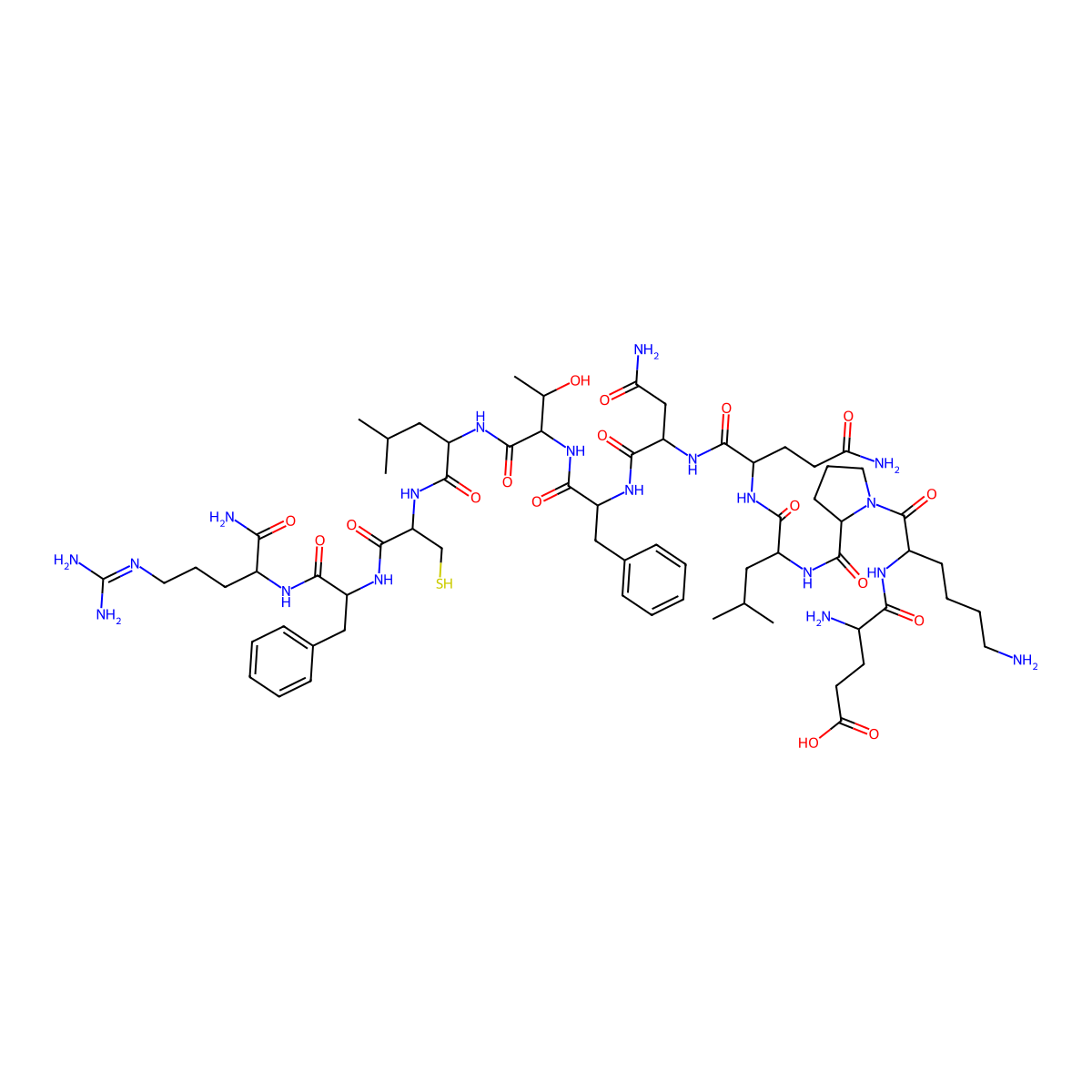 H-Glu-Lys-Pro-Leu-Gln-Asn-Phe-Thr-Leu-Cys-Phe-Arg-NH2 molecular structure, CAS 180387-75-1
