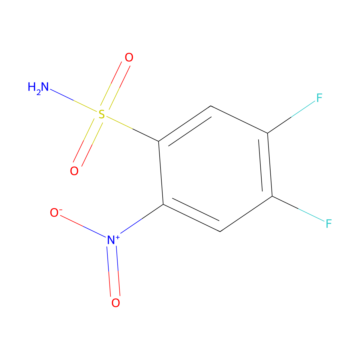 4,5-Difluoro-2-nitrobenzenesulfonamide molecular structure, CAS 1803870-61-2
