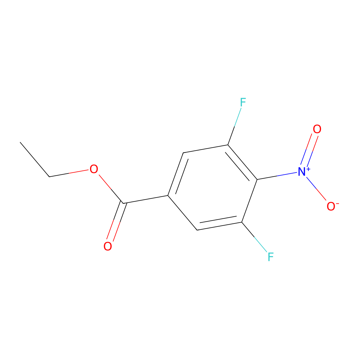 Ethyl 3,5-difluoro-4-nitrobenzoate molecular structure, CAS 1803870-78-1