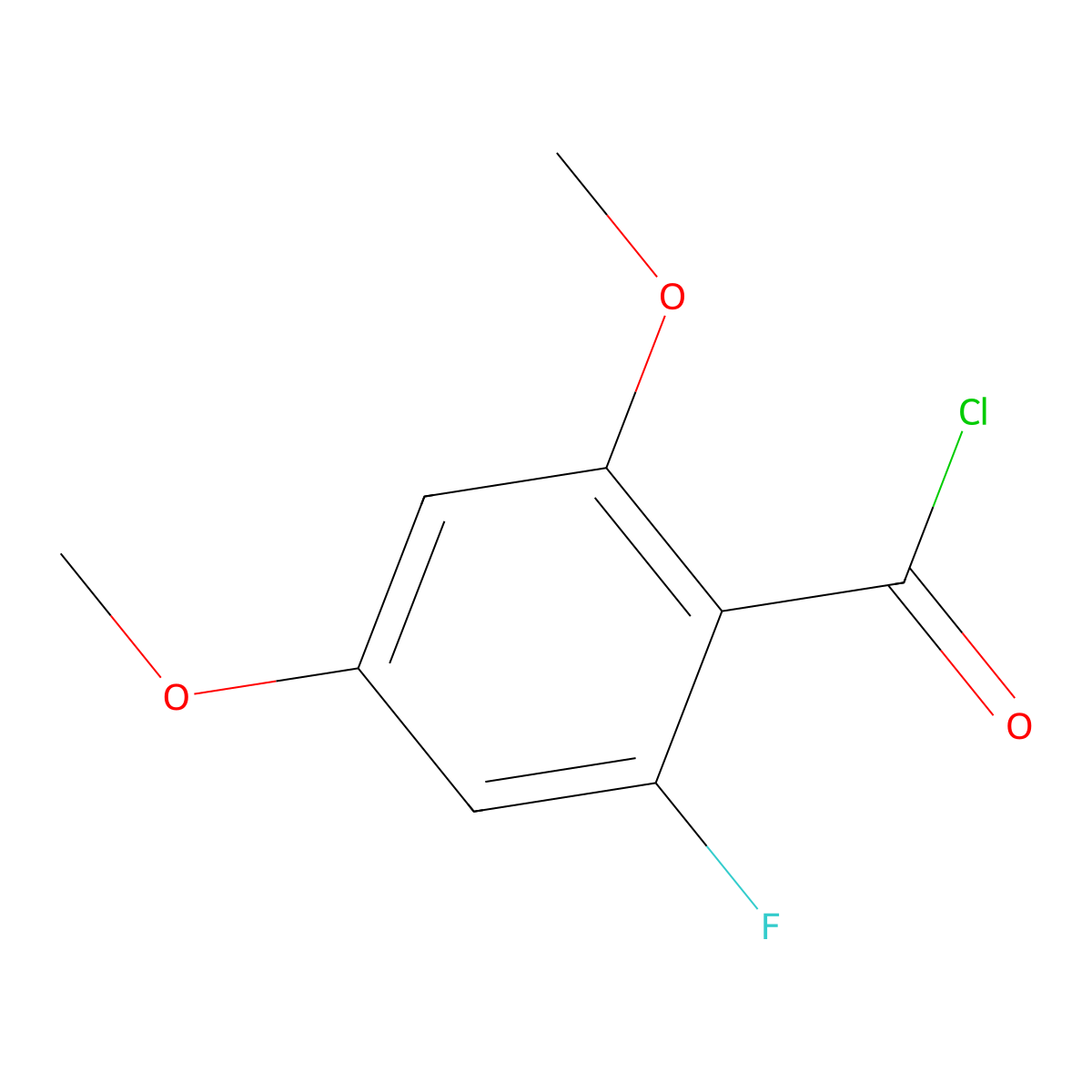 Benzoyl chloride, 2-fluoro-4,6-dimethoxy- molecular structure, CAS 1803873-95-1