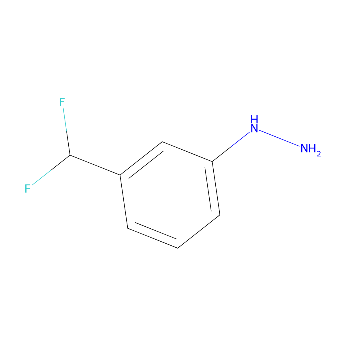 (3-(Difluoromethyl)phenyl)hydrazine molecular structure, CAS 1803879-39-1