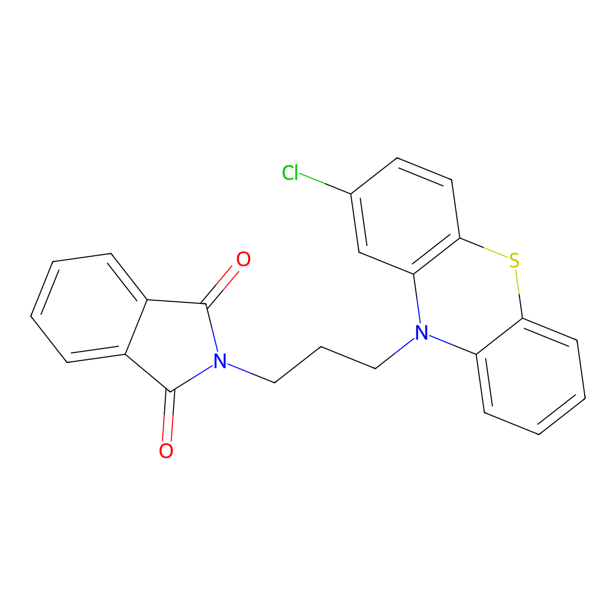 10-(3-(Phthalimido)propyl)-2-chloro-10H-phenothiazine molecular structure, CAS 180388-71-0
