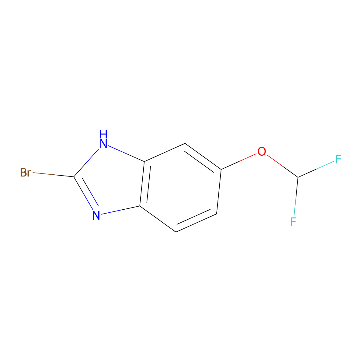 2-Bromo-5-(difluoromethoxy)-1H-benzimidazole molecular structure, CAS 1803895-85-3