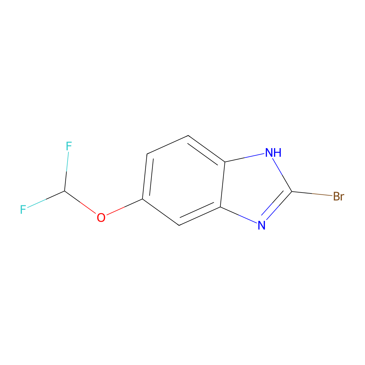 2-Bromo-5-(difluoromethoxy)-1H-benzimidazole molecular structure, CAS 1803895-85-3