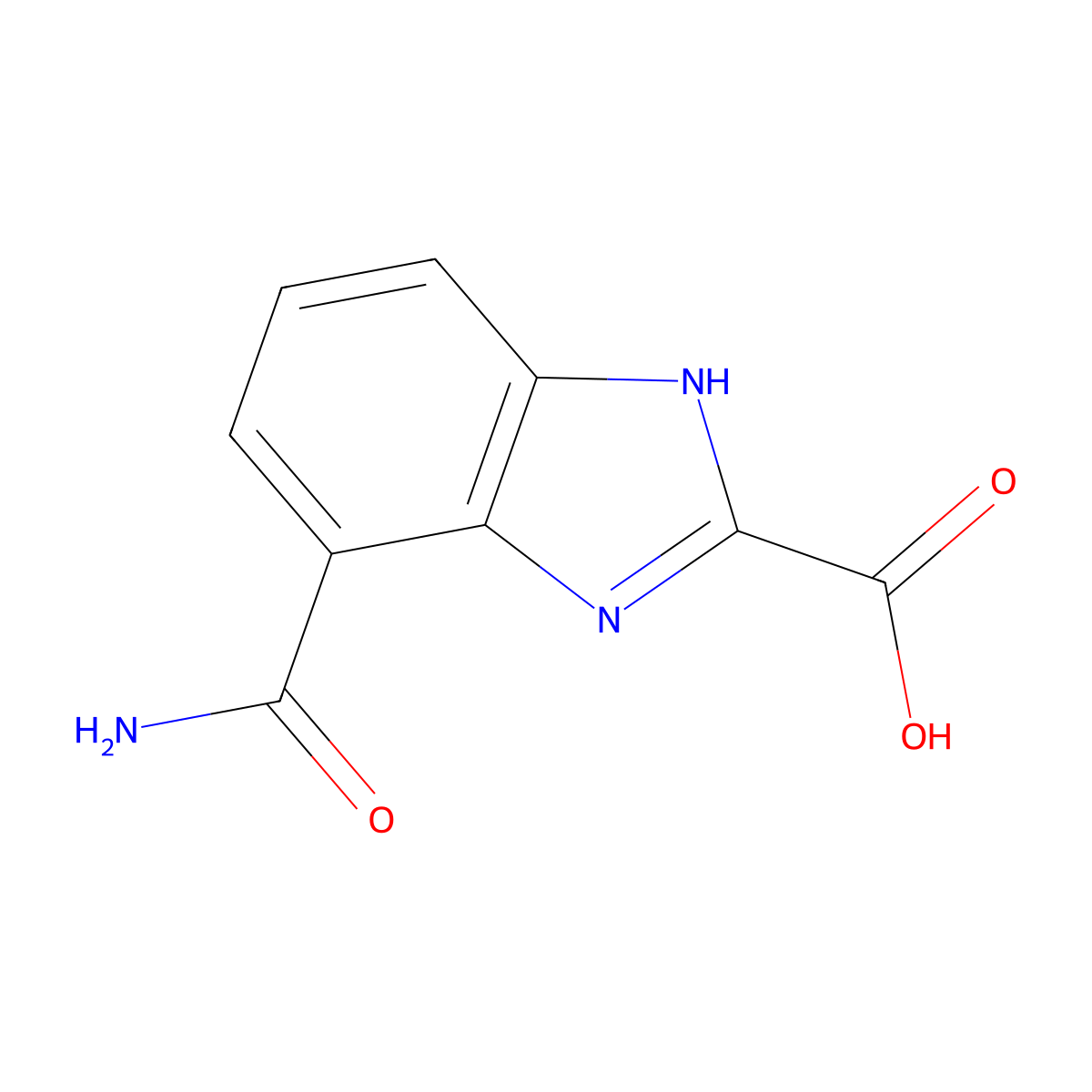 4-Carbamoylbenzimidazole-2-carboxylic Acid molecular structure, CAS 1803896-90-3
