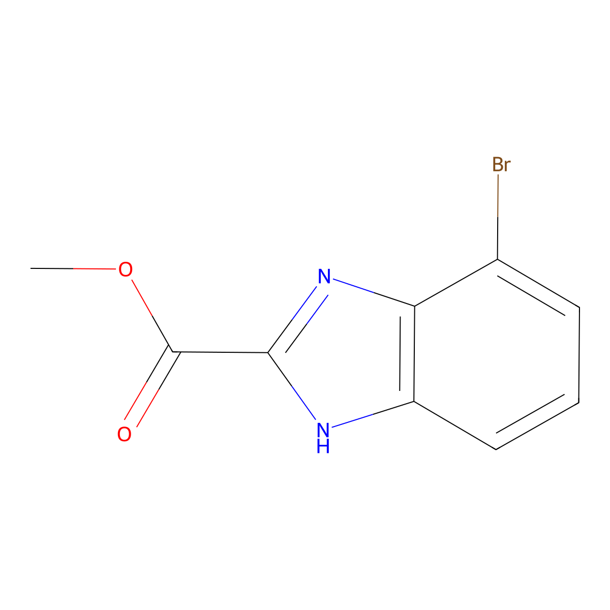 methyl 4-bromo-1H-1,3-benzodiazole-2-carboxylate molecular structure, CAS 1803896-95-8
