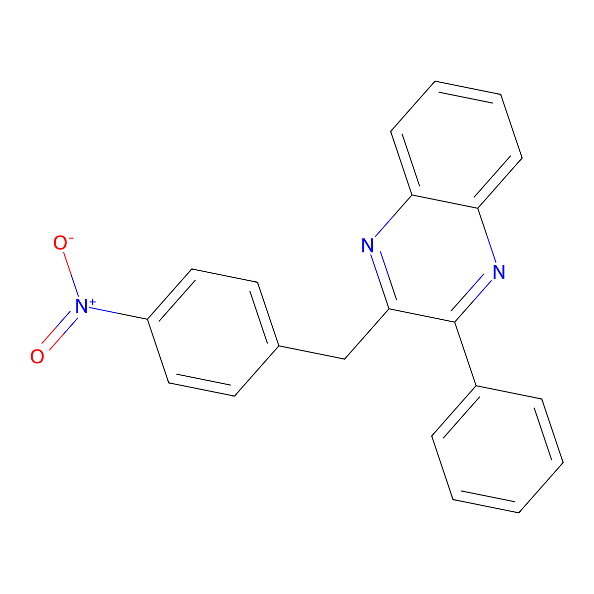 Quinoxaline, 2-[(4-nitrophenyl)methyl]-3-phenyl- molecular structure, CAS 18039-33-3