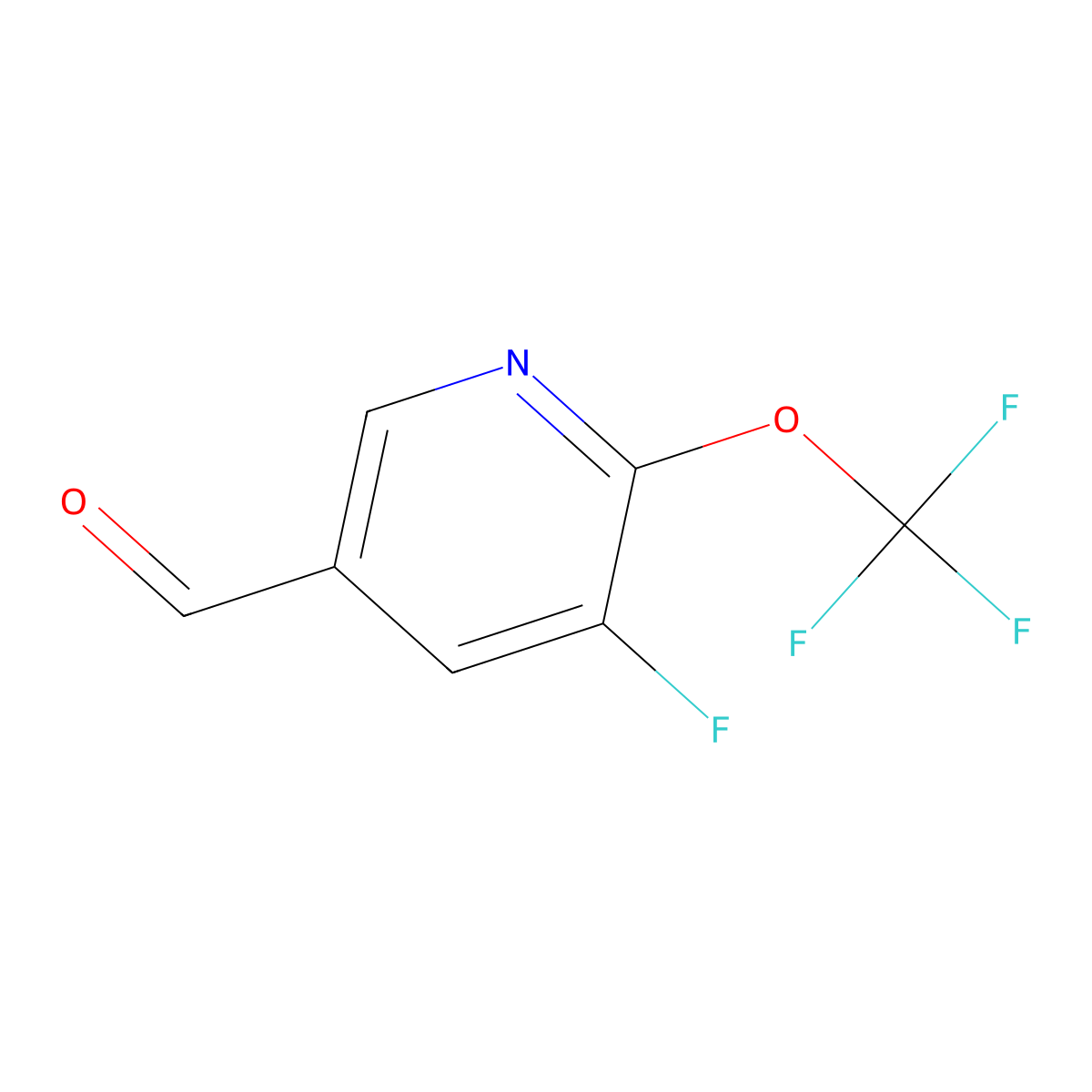5-Fluoro-6-(trifluoromethoxy)pyridine-3-carbaldehyde molecular structure, CAS 1803971-77-8