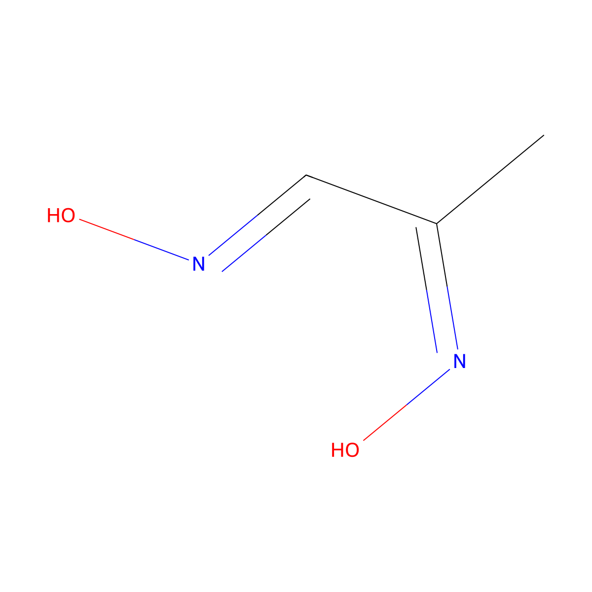 Methylglyoxime molecular structure, CAS 1804-15-5