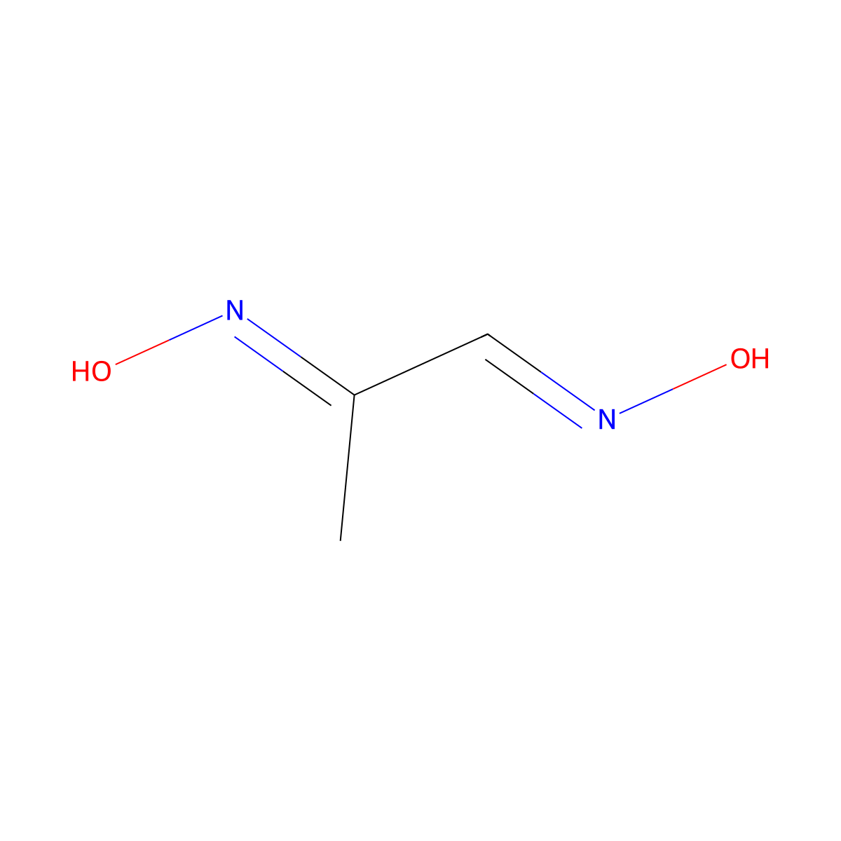 Methylglyoxime molecular structure, CAS 1804-15-5