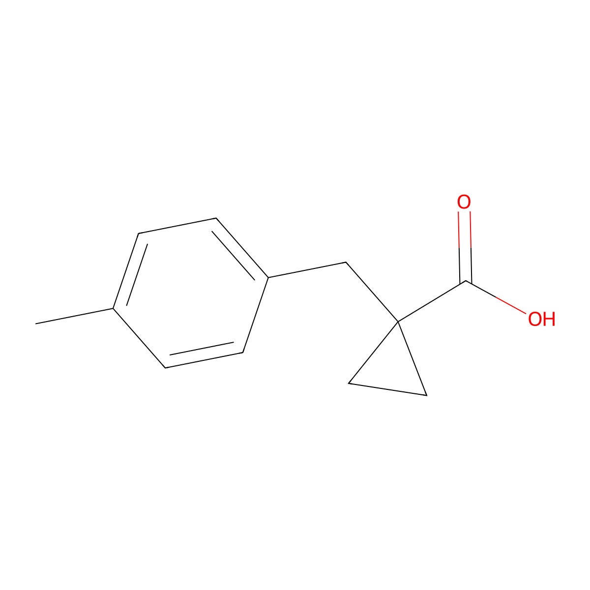 1-(p-Methylbenzyl)cyclopropanecarboxylic acid molecular structure, CAS 1804-28-0