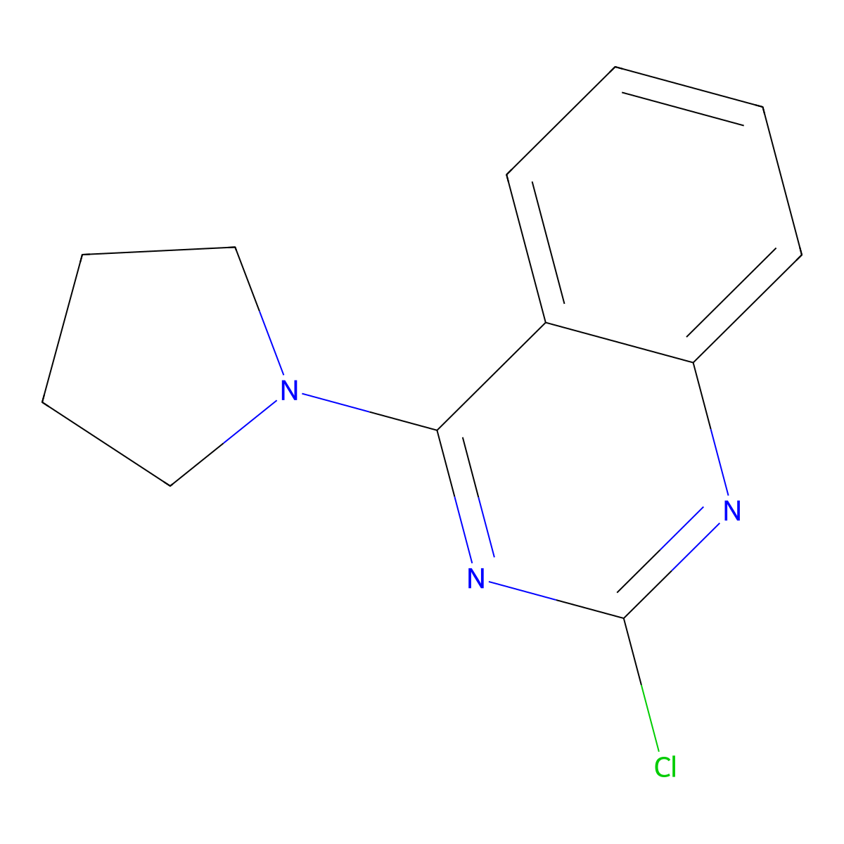 2-Chloro-4-(pyrrolidin-1-yl)quinazoline molecular structure, CAS 1804-50-8