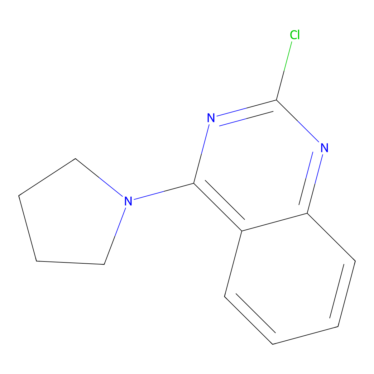 2-Chloro-4-(pyrrolidin-1-yl)quinazoline molecular structure, CAS 1804-50-8