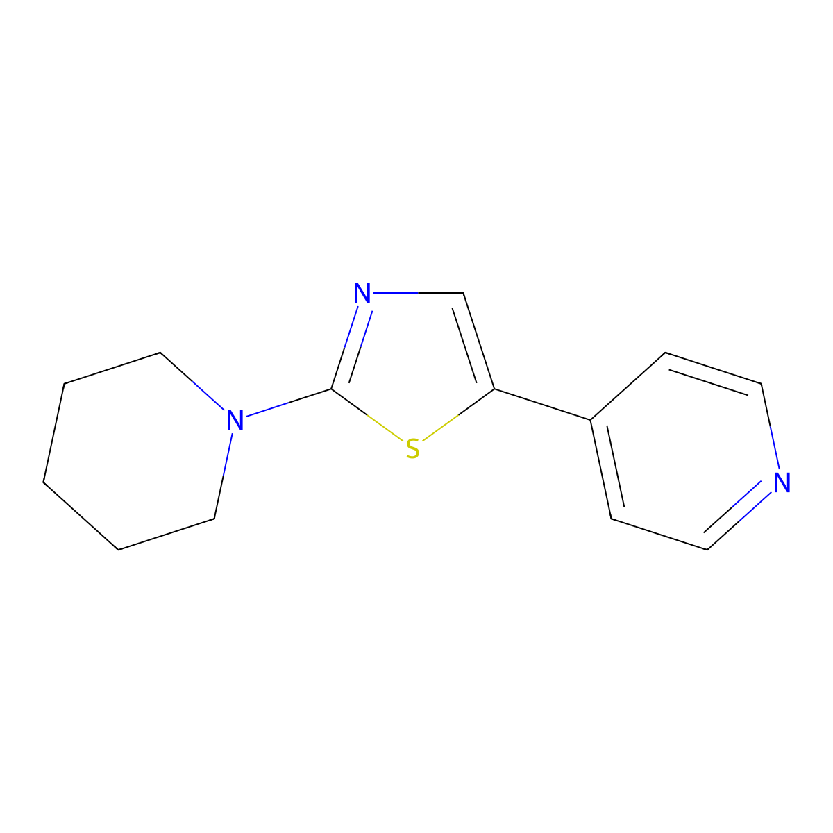 4-[2-(1-Piperidinyl)-5-thiazolyl]pyridine molecular structure, CAS 180403-14-9
