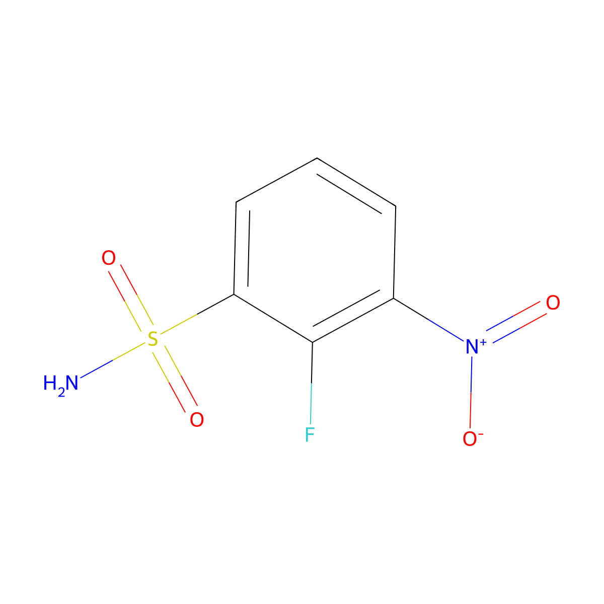 2-Fluoro-3-nitrobenzenesulphonamide molecular structure, CAS 1804044-62-9