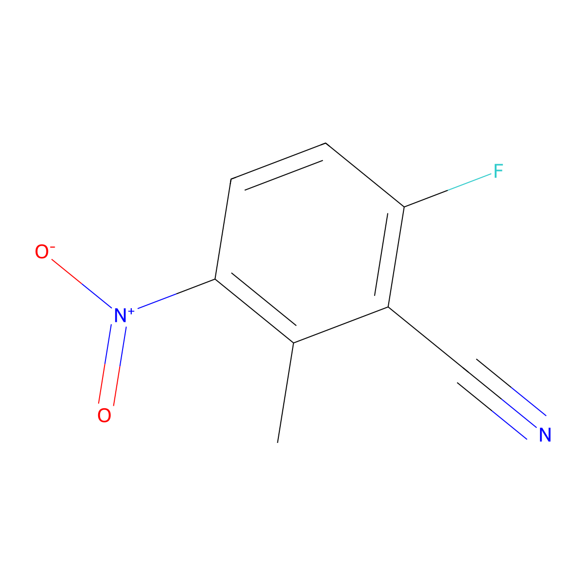 6-Fluoro-2-methyl-3-nitrobenzonitrile molecular structure, CAS 1804045-09-7