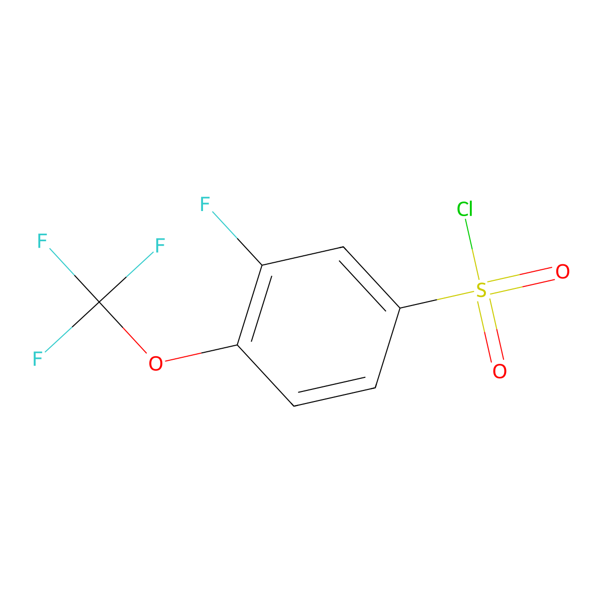 3-Fluoro-4-(trifluoromethoxy)benzene-1-sulfonyl chloride molecular structure, CAS 1804046-19-2