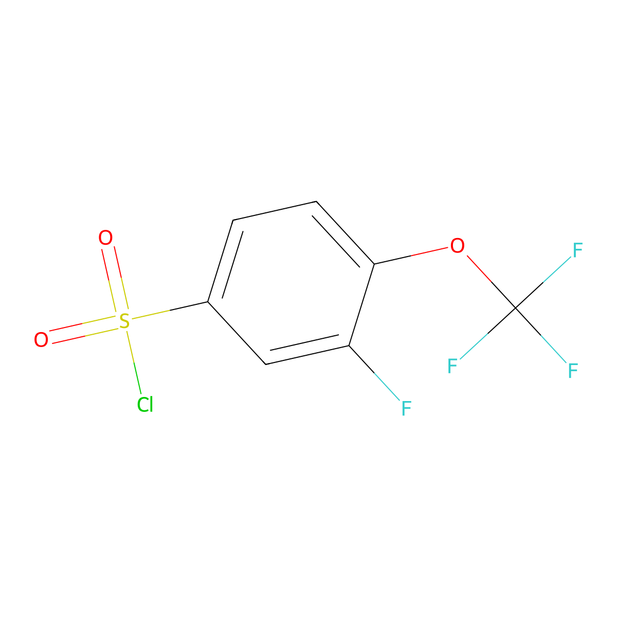 3-Fluoro-4-(trifluoromethoxy)benzene-1-sulfonyl chloride molecular structure, CAS 1804046-19-2