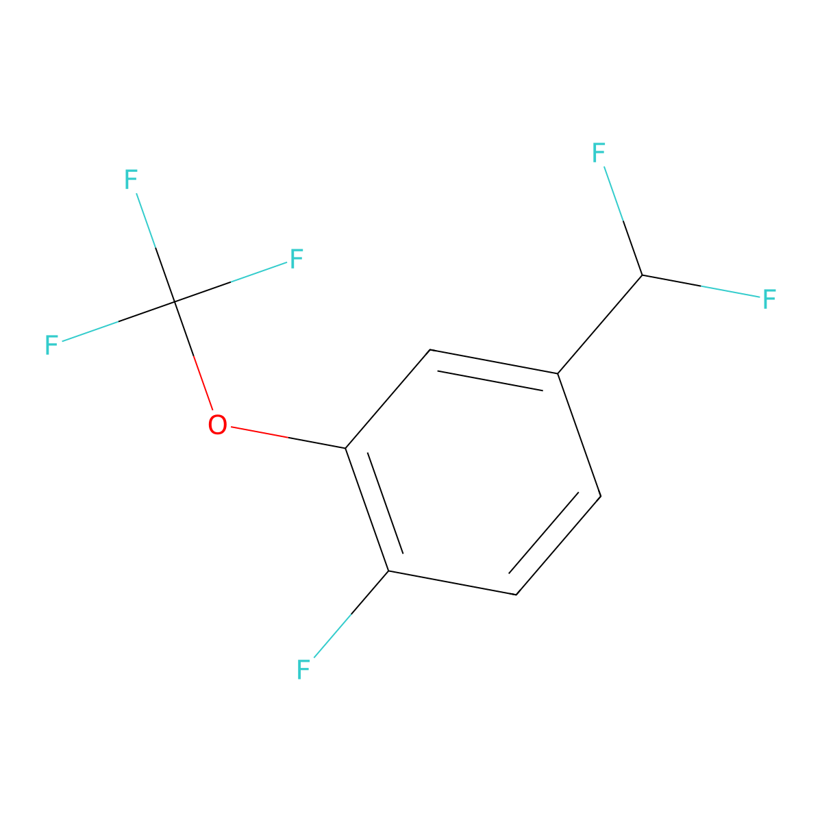 4-Fluoro-3-(trifluoromethoxy)benzodifluoride molecular structure, CAS 1804046-29-4