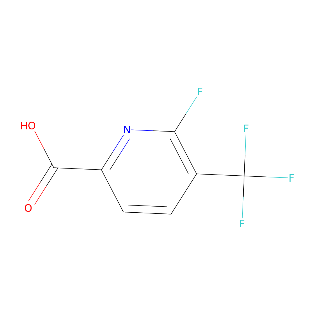 6-Fluoro-5-(trifluoromethyl)picolinic acid molecular structure, CAS 1804046-46-5