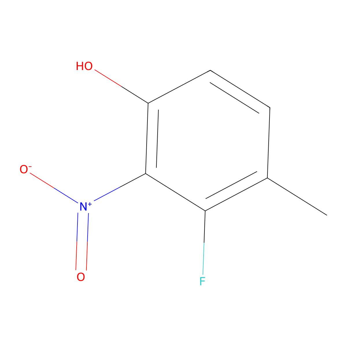 3-Fluoro-4-methyl-2-nitro-phenol molecular structure, CAS 1804052-38-7