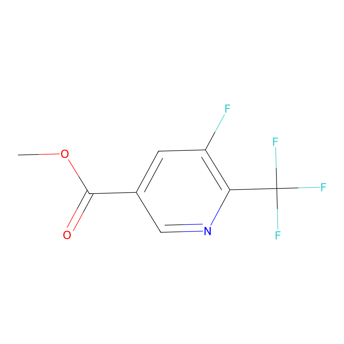 Methyl 5-fluoro-6-(trifluoromethyl)nicotinate molecular structure, CAS 1804053-00-6
