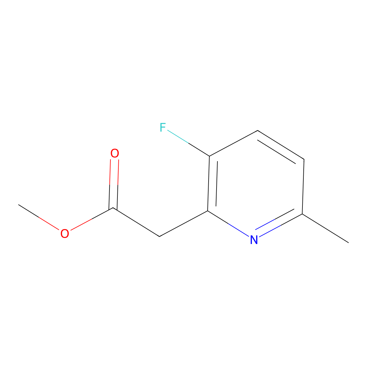 Methyl 2-(3-fluoro-6-methylpyridin-2-yl)acetate molecular structure, CAS 1804053-83-5