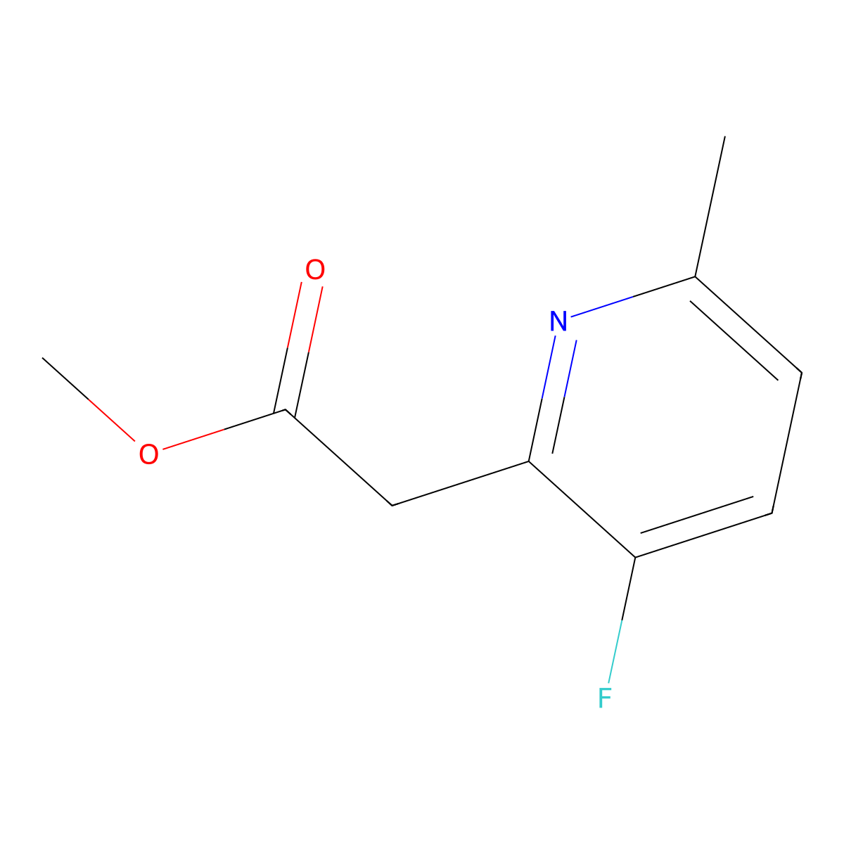 Methyl 2-(3-fluoro-6-methylpyridin-2-yl)acetate molecular structure, CAS 1804053-83-5