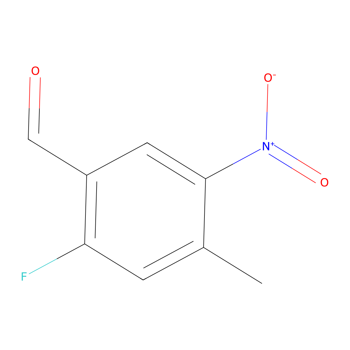 2-Fluoro-4-methyl-5-nitrobenzaldehyde molecular structure, CAS 1804054-69-0