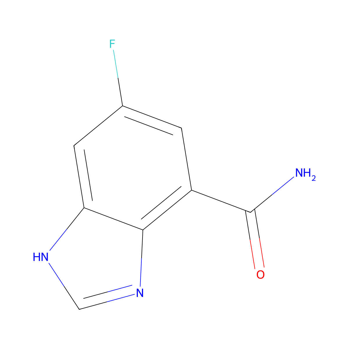 6-fluoro-1H-1,3-benzodiazole-4-carboxamide molecular structure, CAS 1804058-82-9