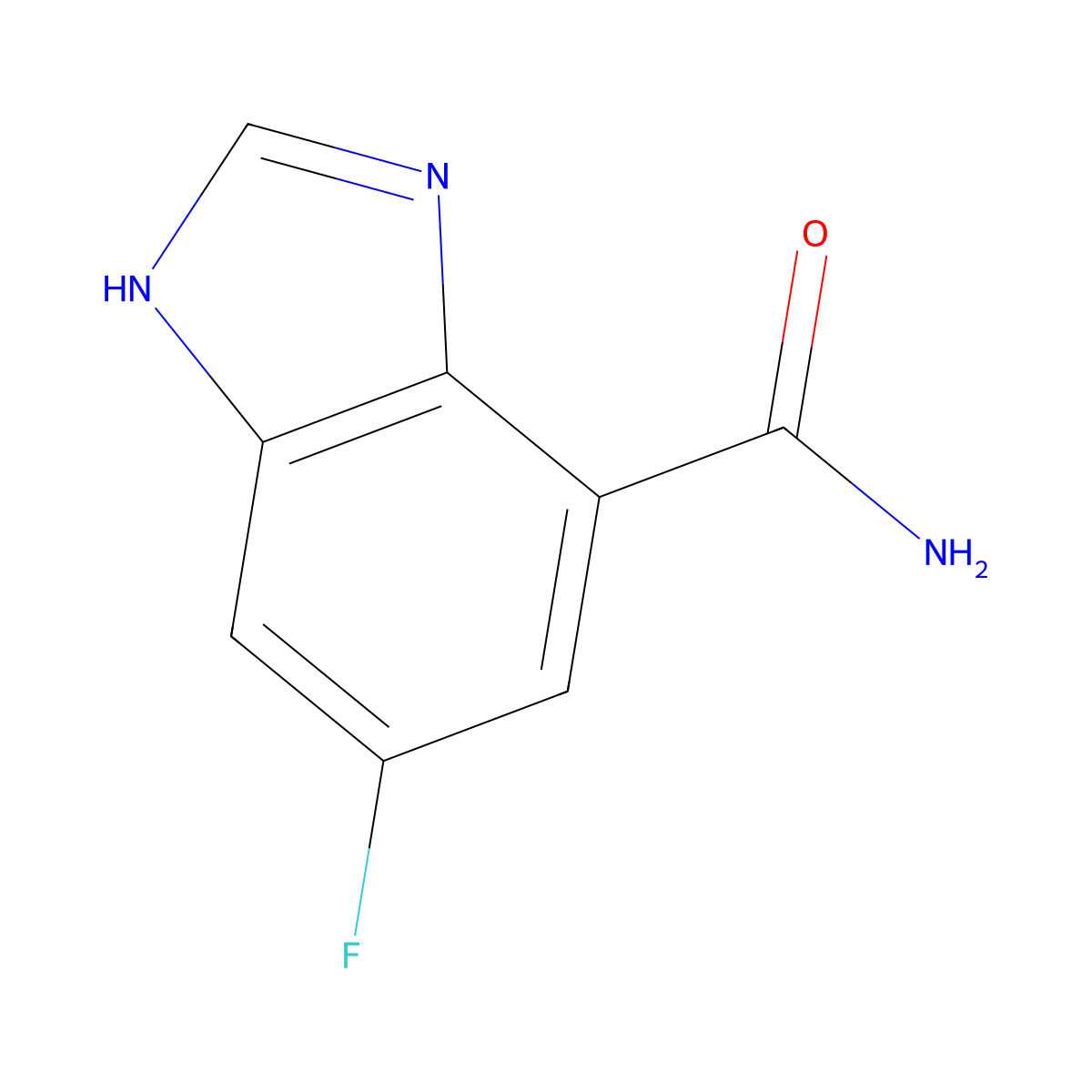 6-fluoro-1H-1,3-benzodiazole-4-carboxamide molecular structure, CAS 1804058-82-9
