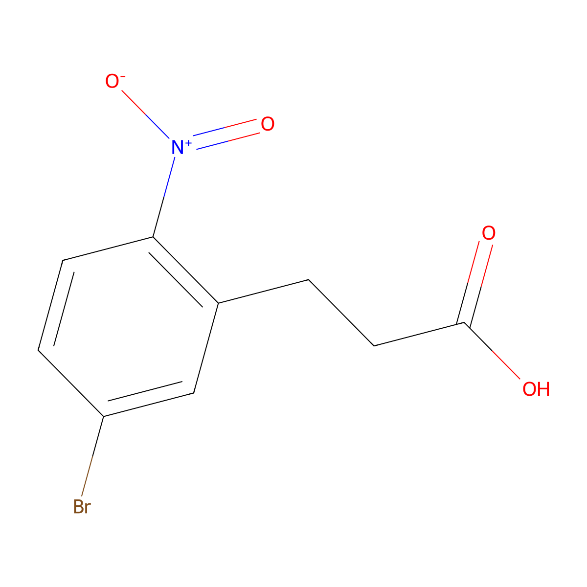 3-(5-Bromo-2-nitrophenyl)propanoic acid molecular structure, CAS 1804087-32-8