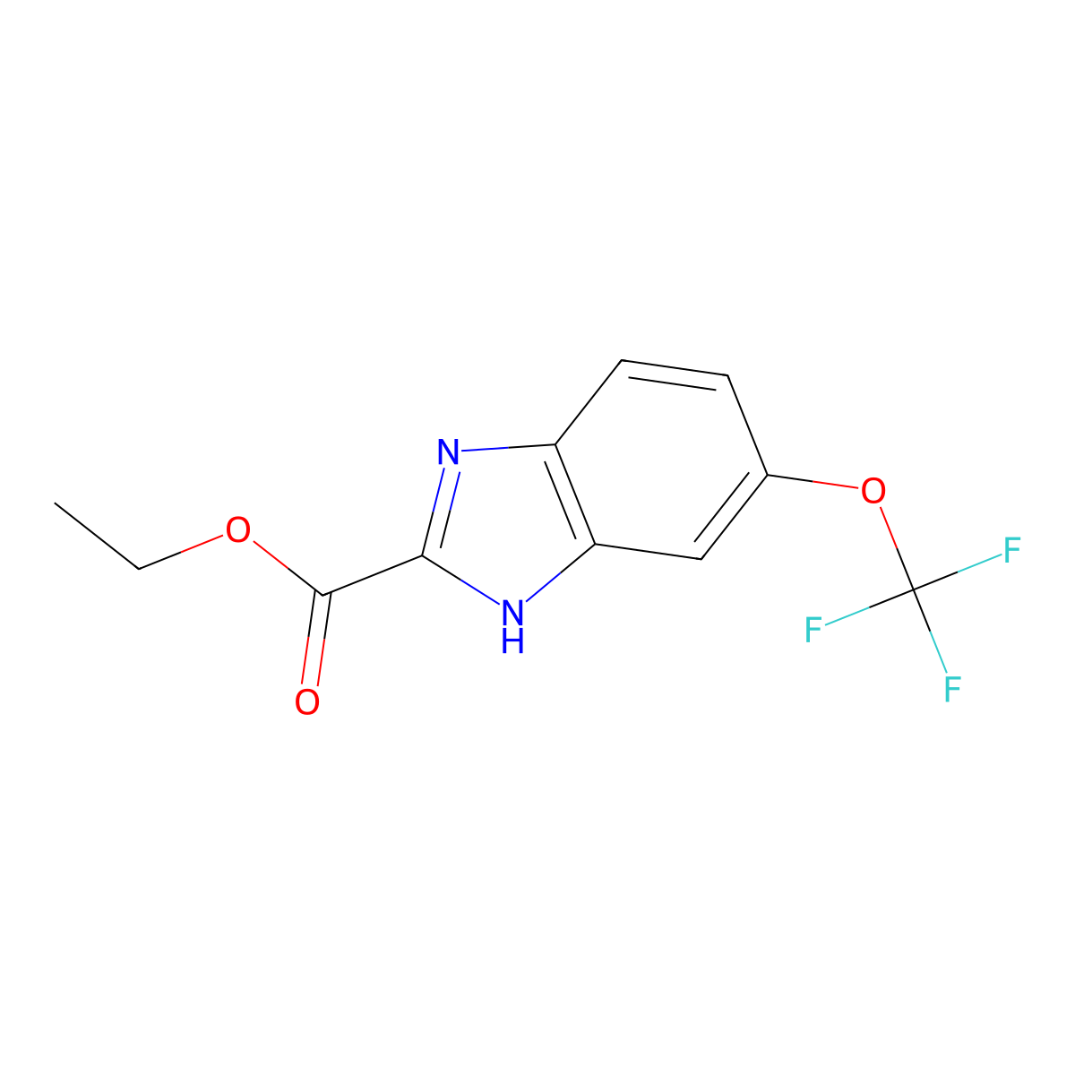 Ethyl 6-(trifluoromethoxy)-1H-benzo[d]imidazole-2-carboxylate molecular structure, CAS 1804089-84-6