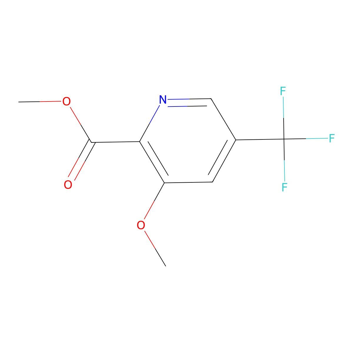 Methyl 3-methoxy-5-(trifluoromethyl)picolinate molecular structure, CAS 1804099-09-9