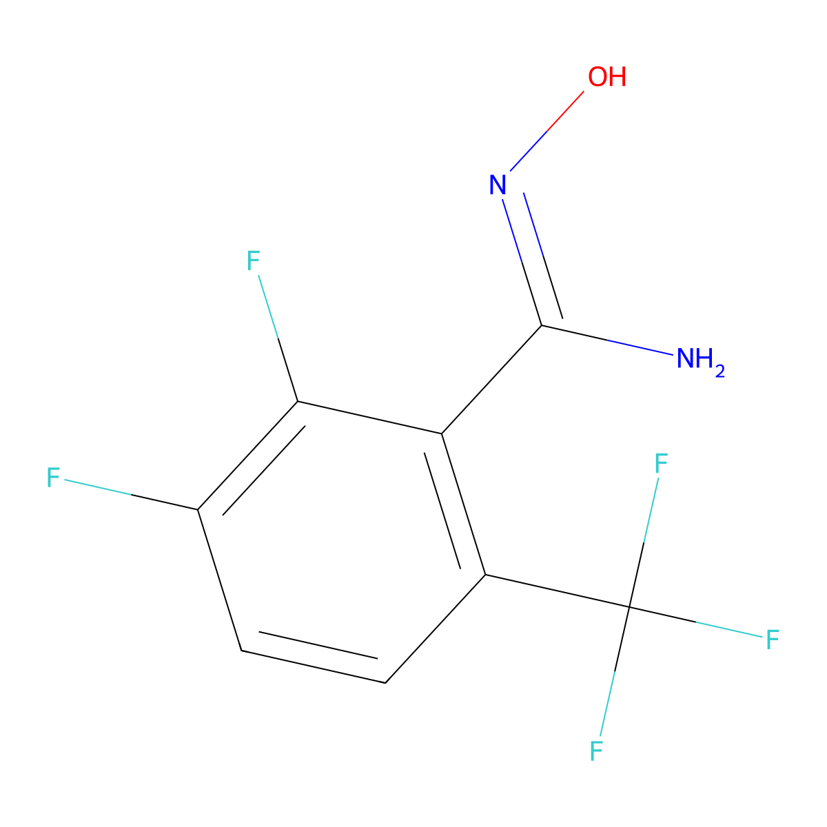 2,3-Difluoro-N-hydroxy-6-(trifluoromethyl)benzimidamide molecular structure, CAS 180410-47-3