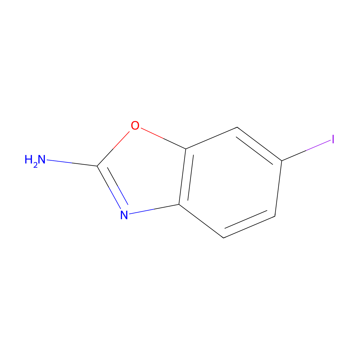 6-Iodobenzo[d]oxazol-2-amine molecular structure, CAS 1804102-68-8