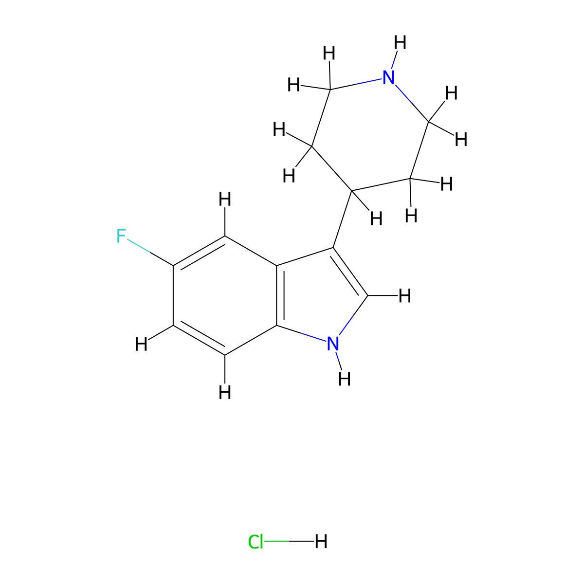 5-Fluoro-3-(piperidin-4-yl)-1H-indole hydrochloride molecular structure, CAS 180411-57-8