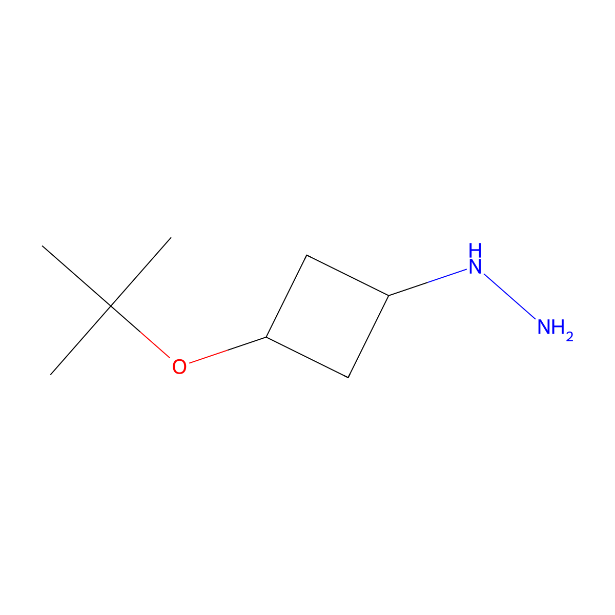[3-(tert-Butoxy)cyclobutyl]hydrazine molecular structure, CAS 1804128-16-2